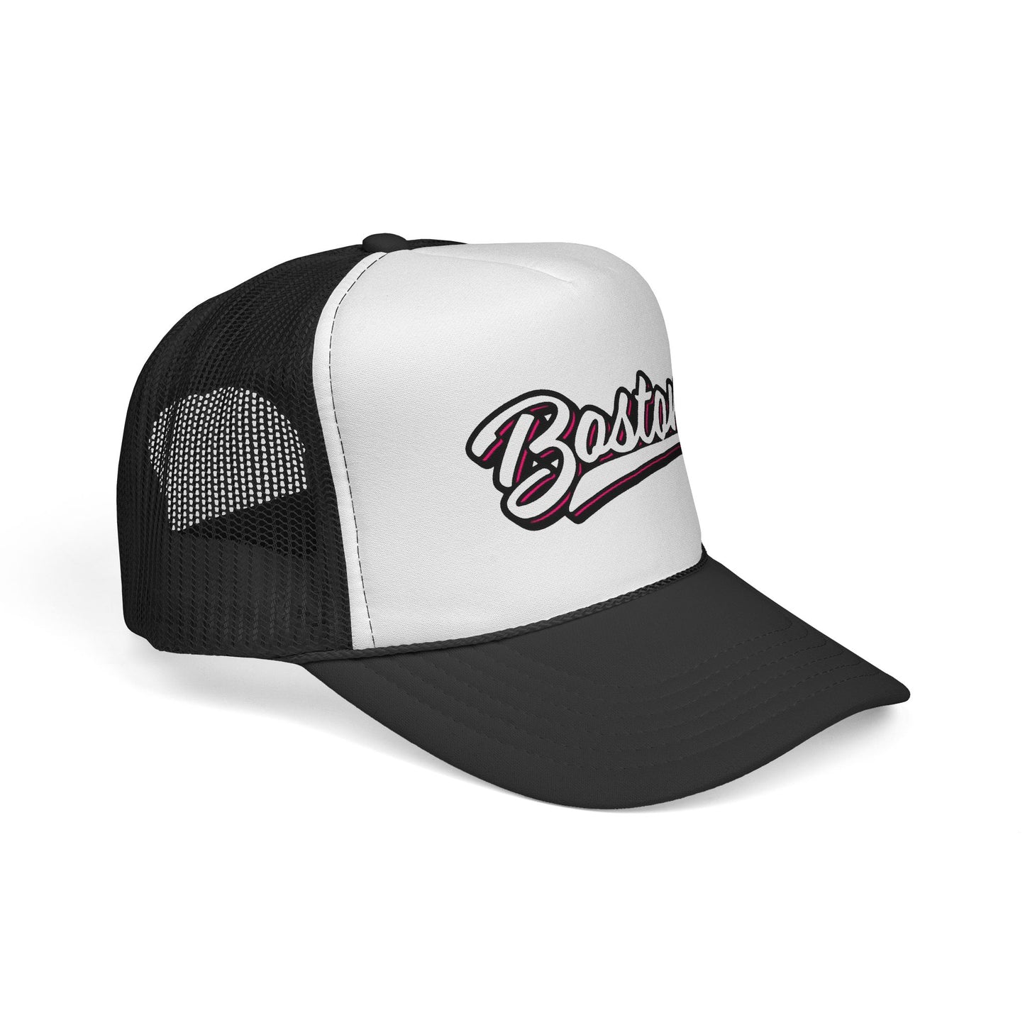 Boston Script Trucker Cap - Vintage Athletic Mesh Hat