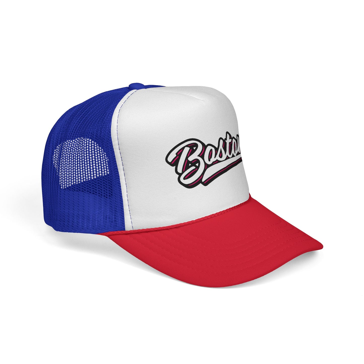 Boston Script Trucker Cap - Vintage Athletic Mesh Hat