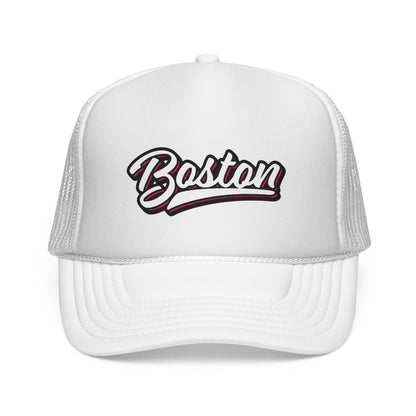 Boston Script Trucker Cap - Vintage Athletic Mesh Hat