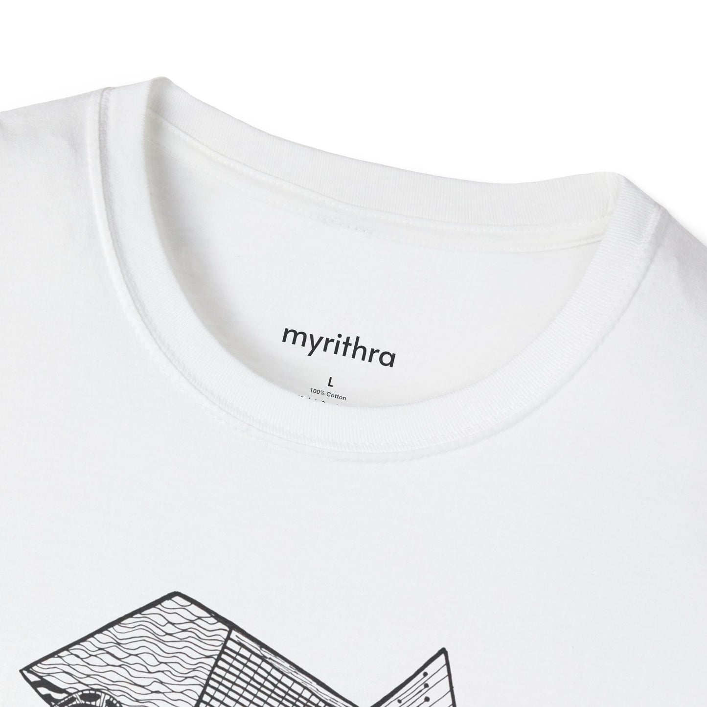 Viking Geometric Line Art T-Shirt — Detailed Norse Beard & Helmet Illustration