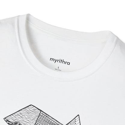 Viking Geometric Line Art T-Shirt — Detailed Norse Beard & Helmet Illustration