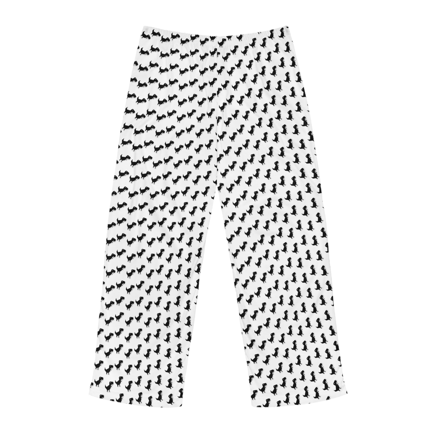 Bat Pattern Men's Pajama Pants — Black & White Halloween Lounge Pants