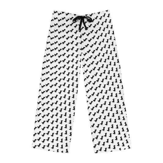 Bat Pattern Men's Pajama Pants — Black & White Halloween Lounge Pants