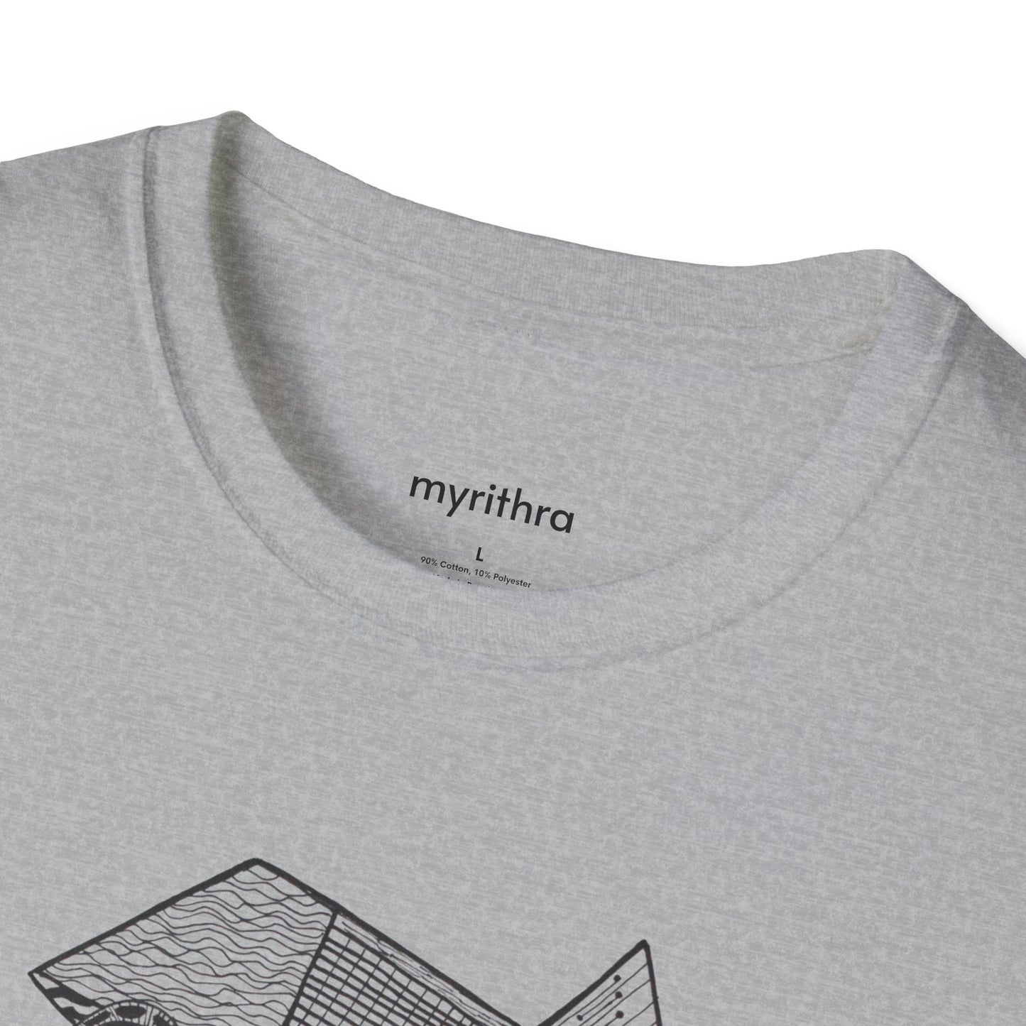 Viking Geometric Line Art T-Shirt — Detailed Norse Beard & Helmet Illustration