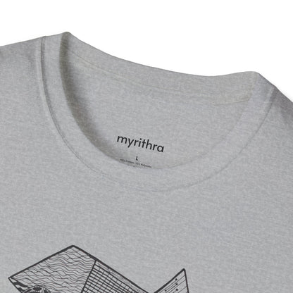 Viking Geometric Line Art T-Shirt — Detailed Norse Beard & Helmet Illustration