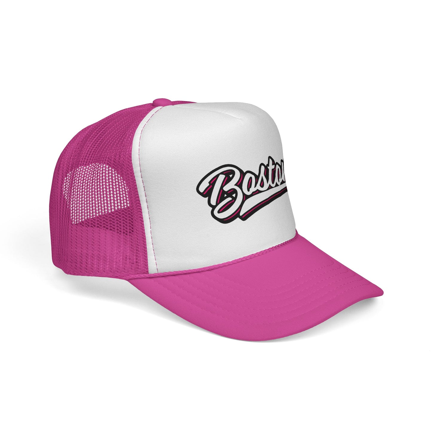 Boston Script Trucker Cap - Vintage Athletic Mesh Hat
