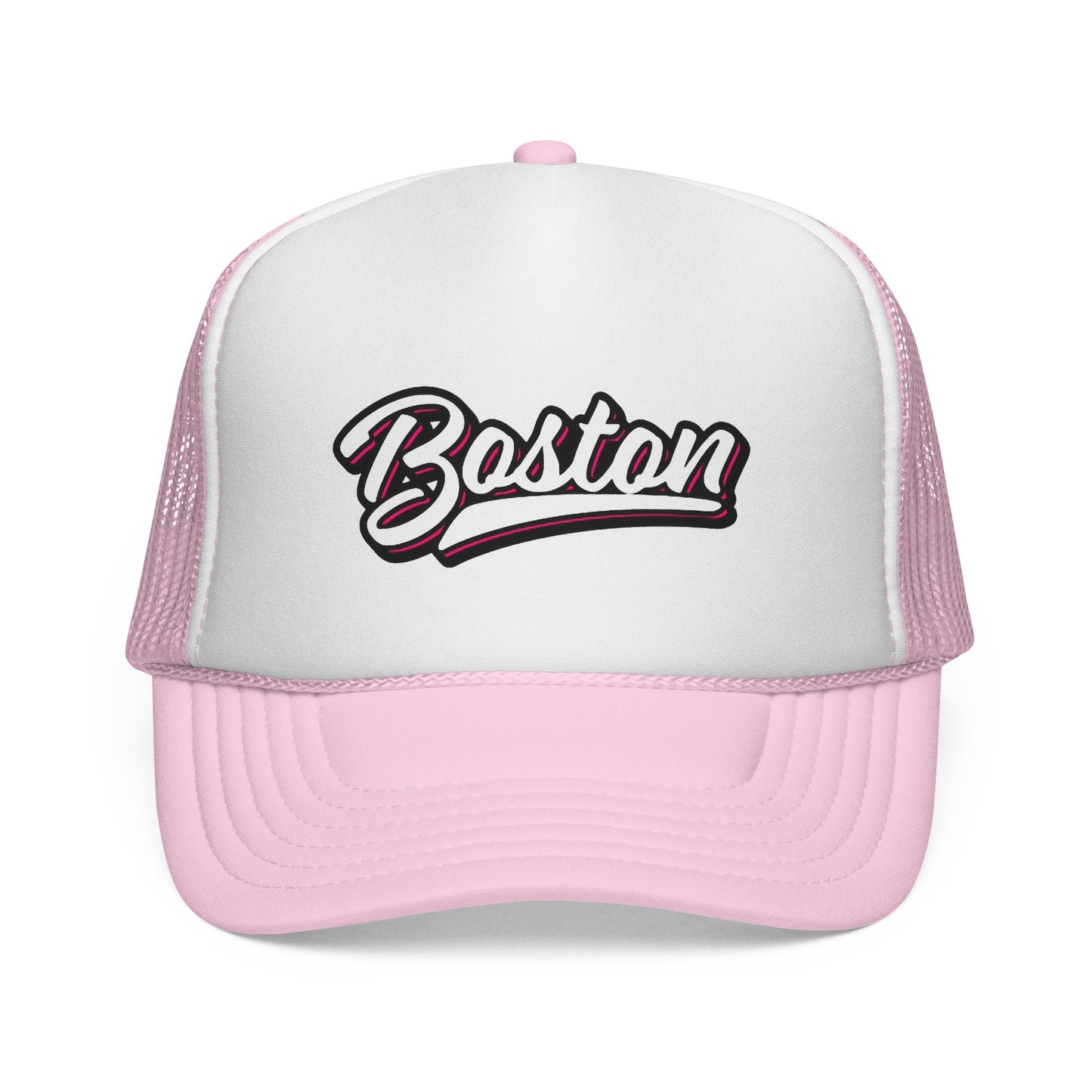 Boston Script Trucker Cap - Vintage Athletic Mesh Hat