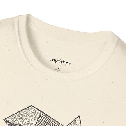 Viking Geometric Line Art T-Shirt — Detailed Norse Beard & Helmet Illustration