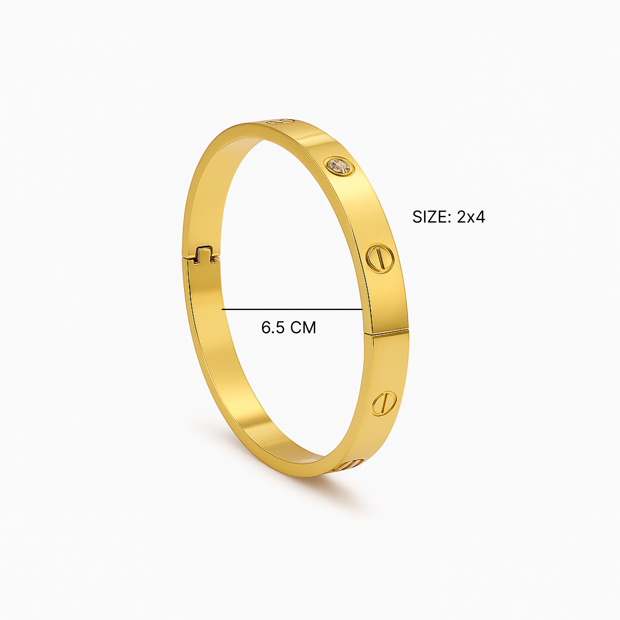 Myrithra Anti‑Tarnish Adjustable Gold‑Tone Bracelet for Women | Screw‑Motif Bangle - Myrithra
