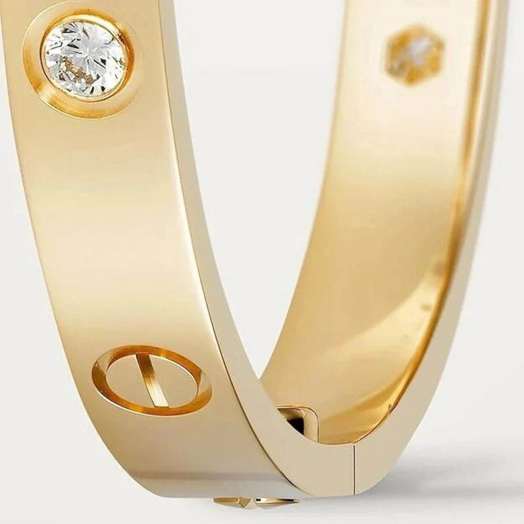 Myrithra Anti‑Tarnish Adjustable Gold‑Tone Bracelet for Women | Screw‑Motif Bangle - Myrithra