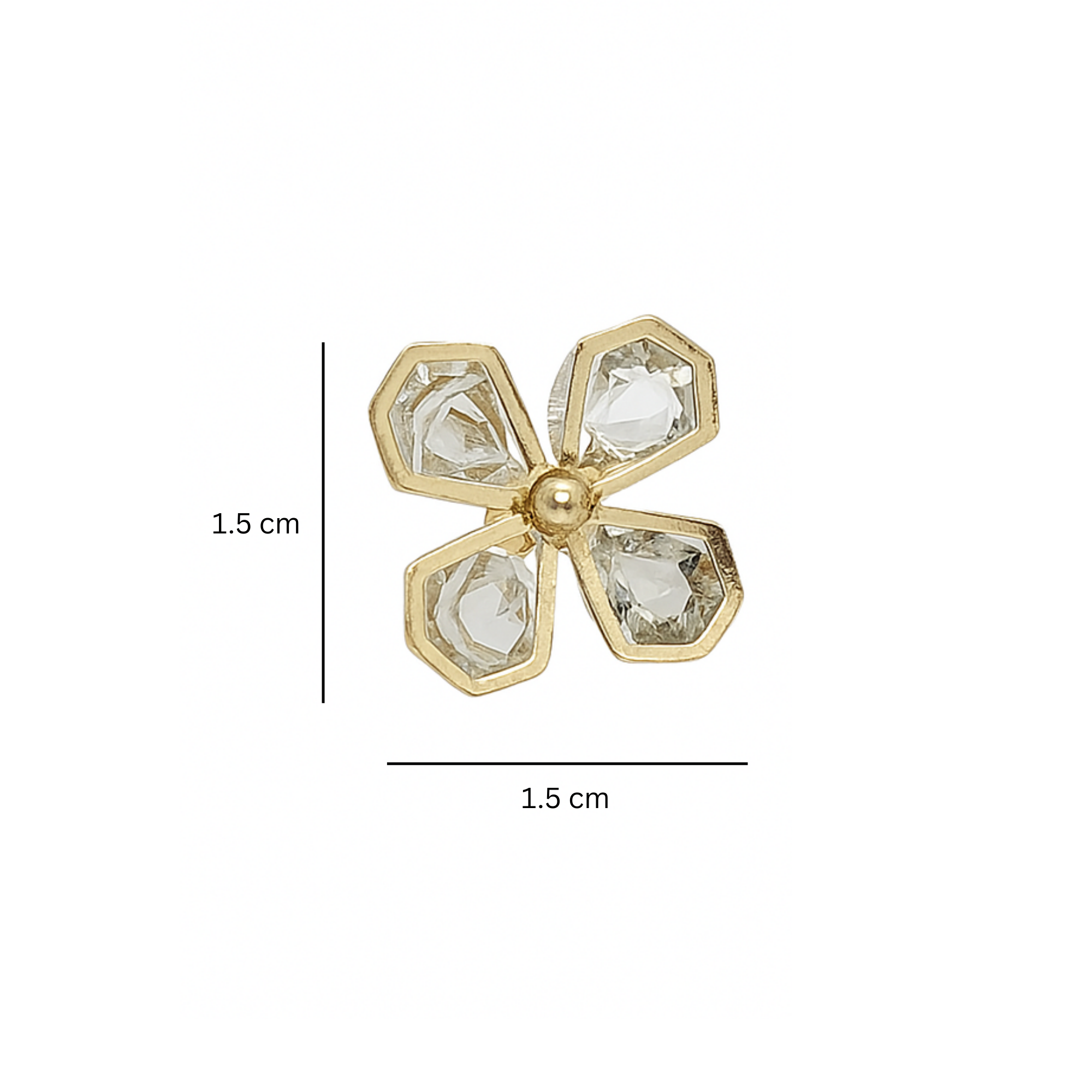 Myrithra Floral Kundan‑Style Stud Earrings for Women | Everyday Gold‑Tone Petal Studs - Myrithra