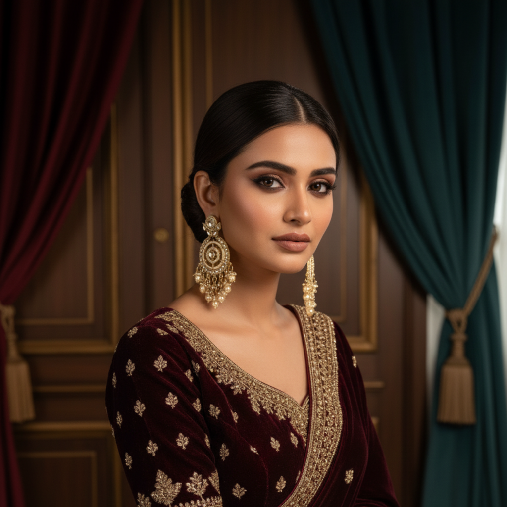 Myrithra Kundan‑Style Pearl Chandelier Earrings for Women | Chandbali‑Inspired Festive Drops - Myrithra