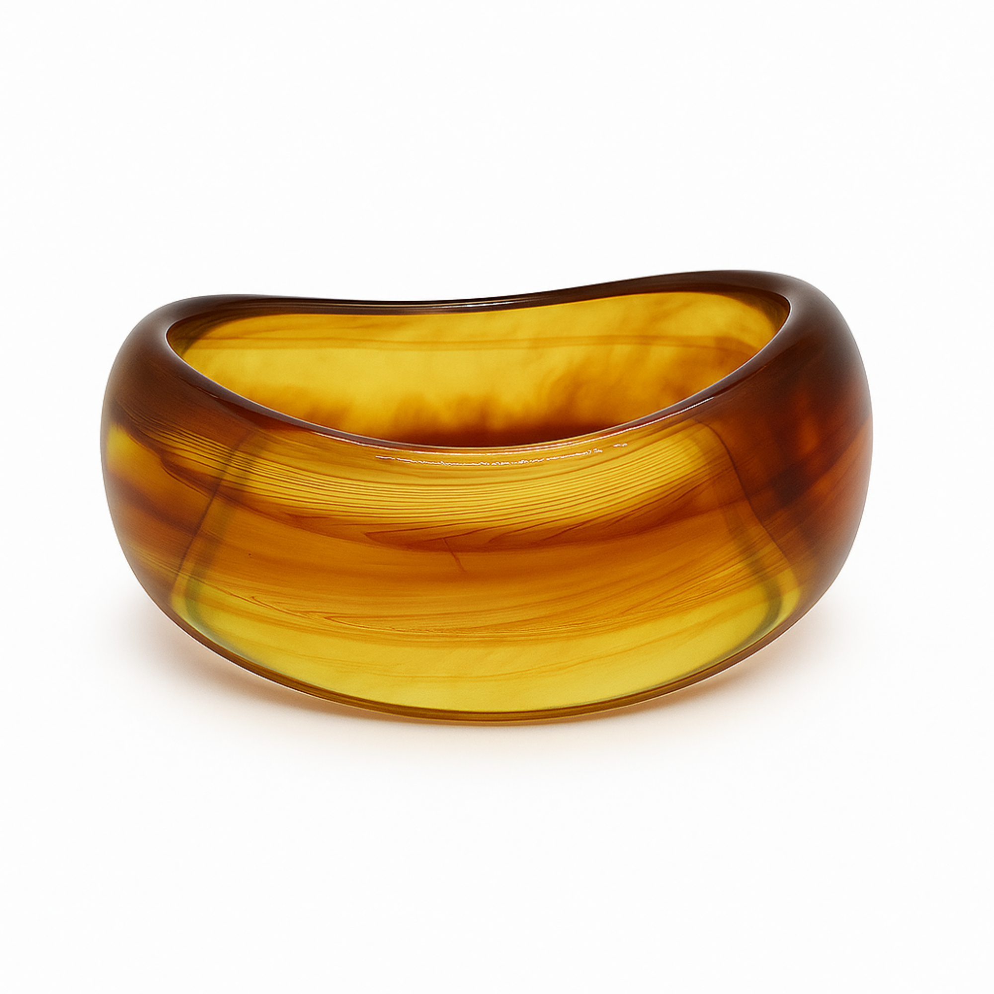 Myrithra Lightweight Resin Bangle for Women | Amber Swirl Statement Bracelet - Myrithra