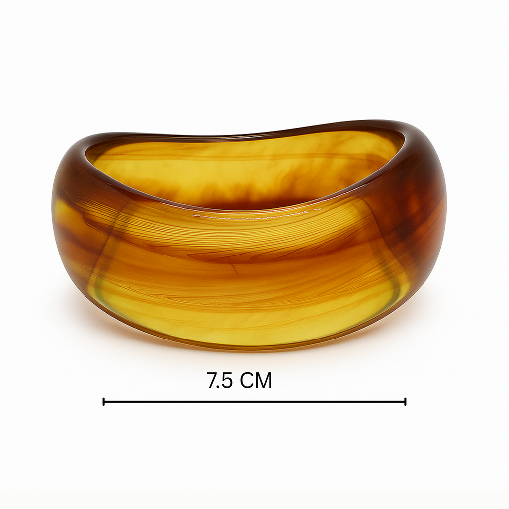 Myrithra Lightweight Resin Bangle for Women | Amber Swirl Statement Bracelet - Myrithra