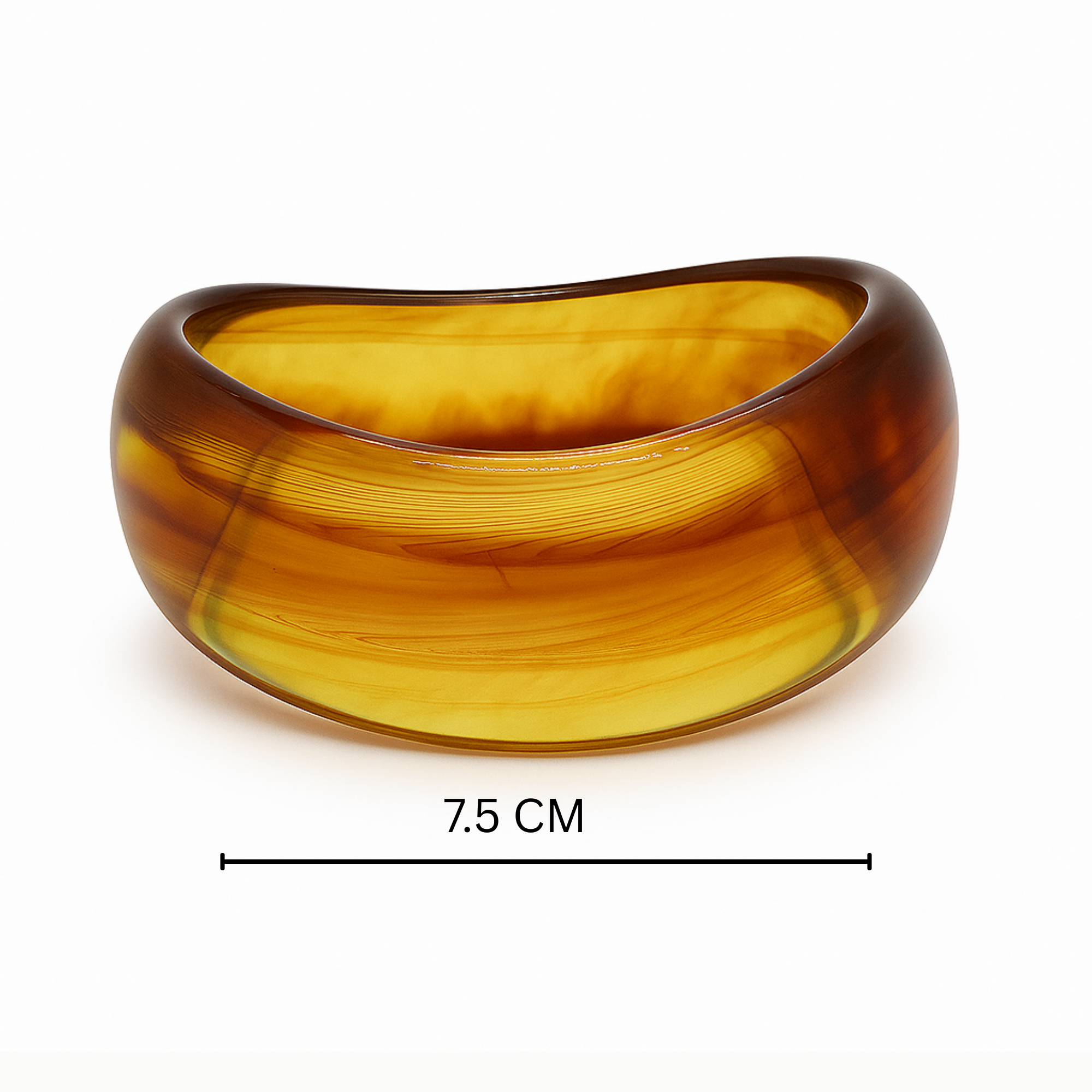 Myrithra Lightweight Resin Bangle for Women | Amber Swirl Statement Bracelet - Myrithra