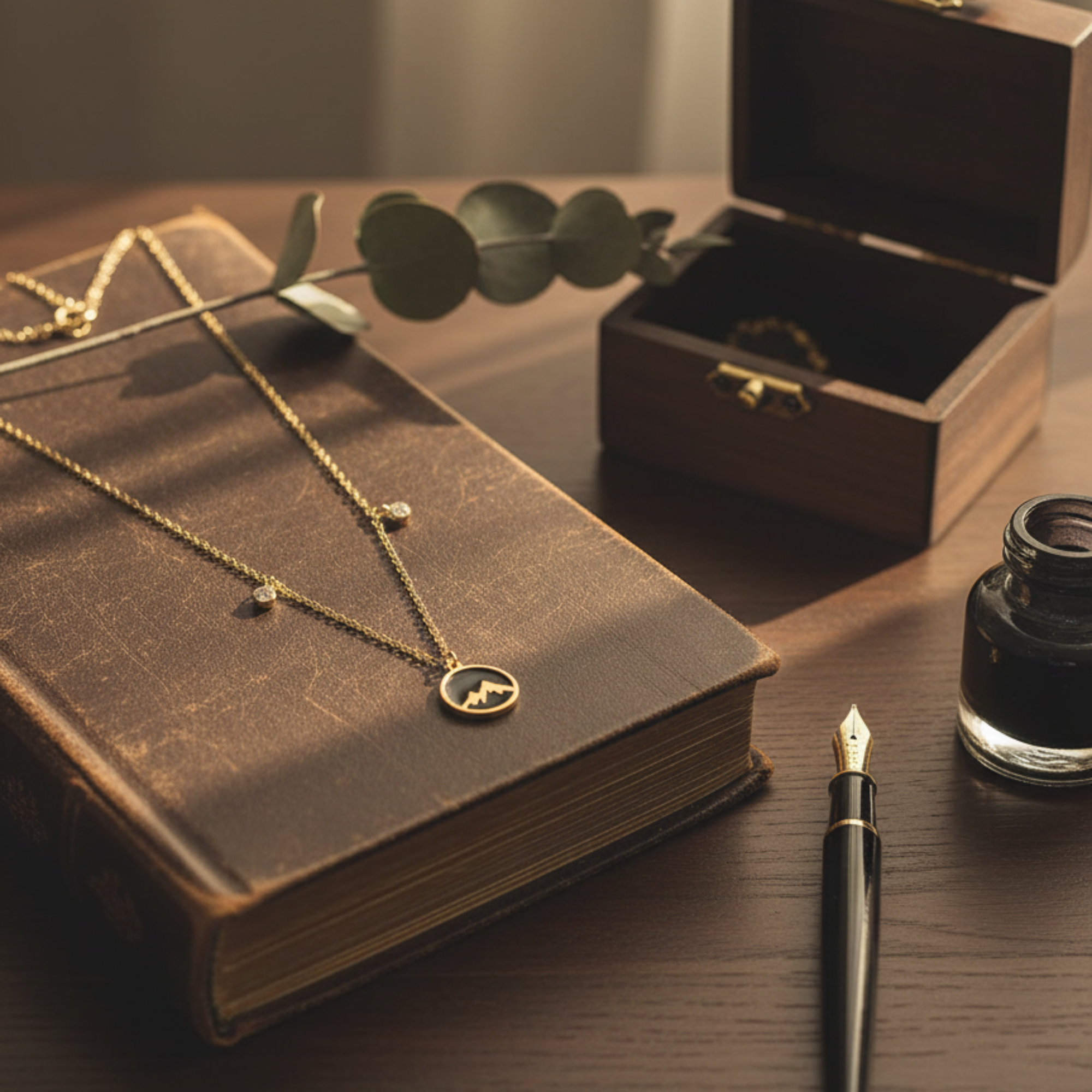 Myrithra Mountain Pendant Necklace for Women | Gold‑Tone Adjustable Chain - Myrithra
