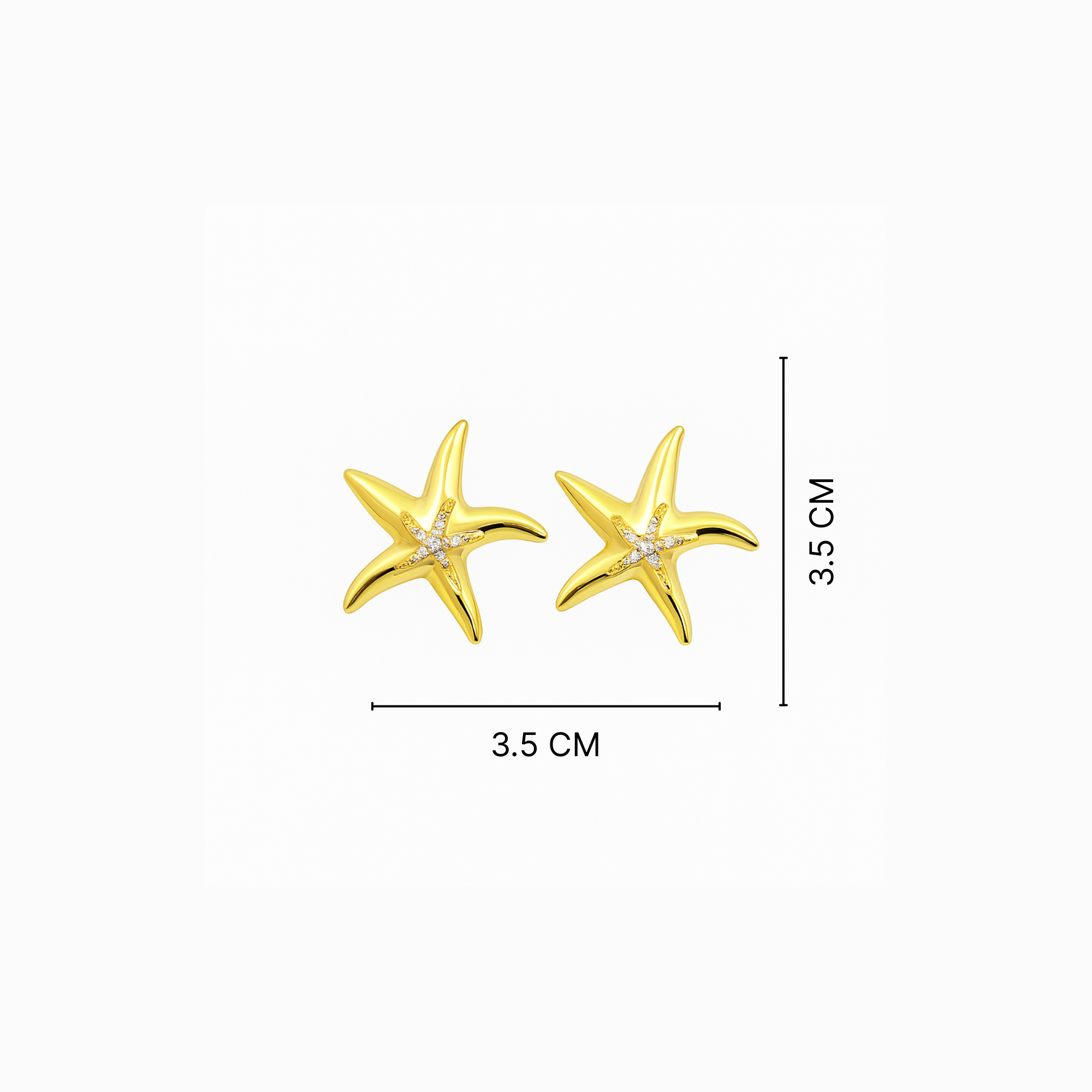 Myrithra Starfish Stud Earrings for Women | Gold‑Tone Ocean‑Inspired Minimal Studs - Myrithra